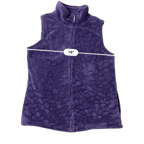 French Laundry High Pile‎ Textured Zipper Vest MEDIUM Purple Cozy Outdoor Casual - Picture 5 of 10